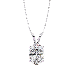 Pendentif solitaire en diamant de laboratoire ovale 2,5 carats, or massif 18 carats, bijoux fins pour femme, chaîne assortie incluse - Product Image 5