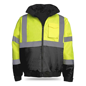 Veste de sécurité réfléchissante de haute qualité, fluorescente, haute visibilité, à bas prix, pour le travail, avec capuche, coupe-vent - Product Image 1