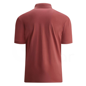 Camisa Polo Roja Sólida para Hombre, Manga Corta, Tela Oxford de Algodón, Cuello Interior con Diseño Paisley, Cierre de Botones, Corte Regular - Product Image 2