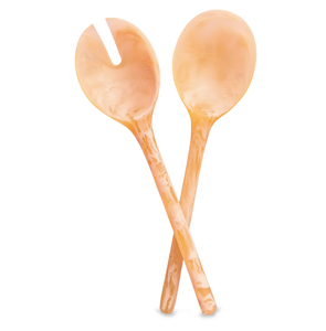 Juego de 2 utensilios de madera hechos a mano con diseño en espiral, cuchara para servir y tenedor para ensalada, a buen precio. - Product Image 2