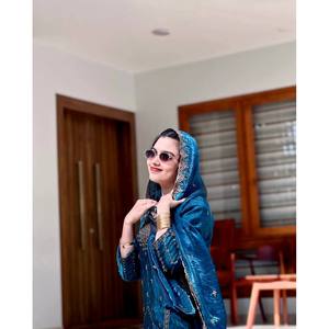 Party Wear Solid Woven Satin 3-Piece <b>Top</b>-Bottom and Dupatta Set with <b>Sequins</b> Embroidery Work XL Size - Product Image 3