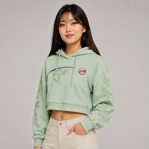 Top Selling <b>Women's</b> Cropped <b>Hoodie</b> Custom Logo <b>Soft</b> Cotton Fleece Warm Breathable Pullover Casual Wear <b>Women</b> Cropped <b>Hoodie</b> - Product Image 5
