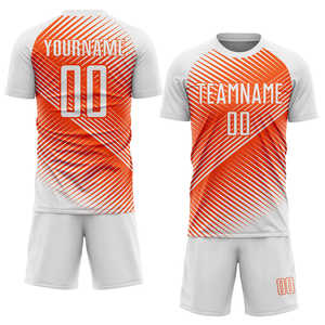 Hot Selling Sublimated Soccer Jersey Set Striped Design Crew Neck Short Sleeve Adult Teamwear Custom Design Soccer Uniform Set - Product Image 1