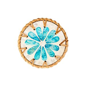 Handmade Mother of Pearl Woven Rattan <b>Coaster</b> Decorative <b>Drink</b> Cup Mat <b>for</b> Coffee Tea Mug Home Supplies - Product Image 6