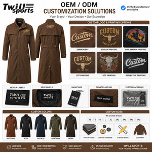 Custom Women Oilskin Long Duster Coat Waterproof Trench <b>Jacket</b> Outdoor Horse Riding <b>Western</b> Windproof Workwear Embroidered Logo - Product Image 5
