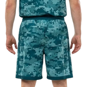 Digital <b>Camo</b> Basketball Uniform Set for <b>Men</b> V Neck Sleeveless Jersey & Matching Loose <b>Shorts</b> with Printed Team Names and Numbers - Product Image 6