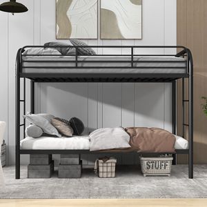 Letto a castello moderno per bambini in legno MDF regolabile con scala e contenitore, ideale per camera da letto, soggiorno, hotel - Product Image 2
