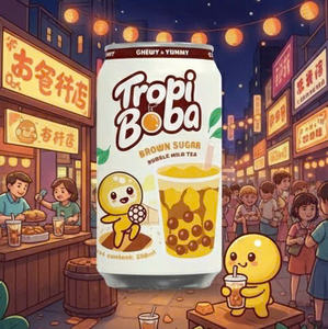 Private Label Boba <b>Bubble</b> Milk <b>Tea</b> with Black Pearl HALAL Certified Aluminum Can Brix 8% Vietnam Origin - Product Image 6