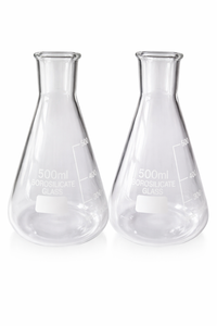 Frasco Erlenmeyer Graduado de Vidrio Borosilicato para Laboratorio de Química, Transparente, Cónico, de Fondo Plano, Personalizable - Product Image 2