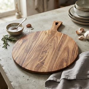 Tabla de servir de doble material, mármol y madera, con asa, rectangular, para queso y aperitivos - Product Image 4