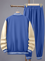 Men's Customized Hoodie Set Sporty Track Suit Winter 100% Cotton Fleece Customized Colors Patchwork Design