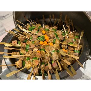 ไม้เสียบอาหารทำจากไม้ไผ่ ขนาด 10 นิ้ว สำหรับย่างบาร์บีคิวกลางแจ้ง อุปกรณ์เสริมสำหรับปิ้งย่าง 100 ชิ้น/ถุง รุ่น GM1074 - Product Image 2