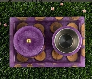 Handcrafted Wooden Resin Arabian <b>Incense</b> Bakhoor Burner with Oud <b>Box</b> Elegant Ramadan Eid Gift for Luxury Home Decoration - Product Image 4