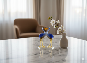 Figurine artisanale en verre d'un couple d'oiseaux amoureux, cadeau romantique pour la Saint-Valentin, décoration d'intérieur - Product Image 4