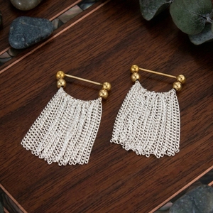 Wholesale Classic PVD Gold Plated Alloy Princess Cut Short Tassel <b>Drop</b> Earrings for Party Gift - Product Image 2