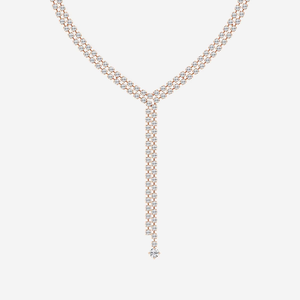 Collar Lariat de Doble Hilera con 25 Diamantes Cultivados en Laboratorio, Joyería de Moda para Mujer, Cadena Elegante y Brillante - Product Image 1