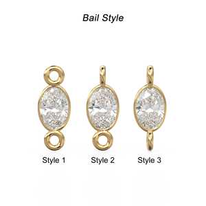 Conector espaciador de oro macizo de 18k con topacio azul de Londres / Componente para pulsera hecho a mano / Componentes de oro para collar / Gema de 4x6MM - Product Image 5