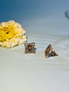 Pendientes de Diamantes Naturales con Corte Brillante, Certificados por GGL, Oro Rosa Sólido de 14K, Joyería de Lujo para Mujer, Estilo Romántico - Product Image 1
