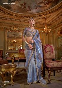 Premium Quality Latest Designer Soft Tissue with Multi-Thread & Embroidered <b>Saree</b>-<b>Blouse</b> Collection Wholesale Supply - Product Image 5