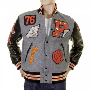 Maquette Gratuite, Conception Personnalisée, Blouson Universitaire Unisexe d'Hiver avec Broderie, Écussons en Chenille, Patchwork, Fabricant Grossiste - Product Image 1