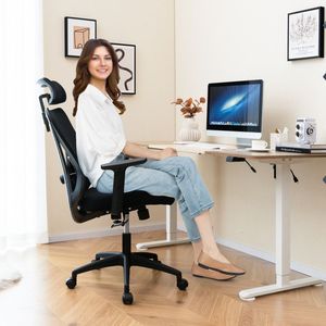 Sedia da Ufficio Ergonomica con Schienale Reclinabile in Rete, Girevole e Regolabile, Comoda Sedia da Lavoro - Product Image 2