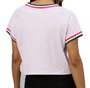 T-shirt court gris pour femme, col rond, manches courtes, couleur unie, coupe décontractée, tricot en coton, printemps été - Product Image 3