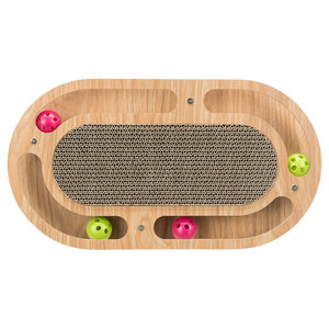 46 4 25 cm <b>Cat</b> Scratching Board with Toys Wool and Catnip Durable <b>Cardboard</b> <b>Cat</b> Tree & <b>Scratcher</b> - Product Image 3
