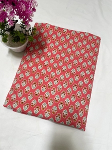 Sacs en tissu 100 % coton imprimé à la main, motif floral rose léger et écologique, motif de fleurs blanches et rouges, textile ethnique indien - Product Image 2
