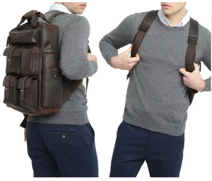 Heritage Craft genuine <b>leather</b> <b>backpack</b> handmade vintage durable spacious <b>laptop</b> travel bag premium stylish unisex everyday use - Product Image 4