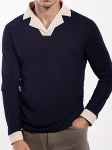 เสื้อเชิ้ตแขนยาวผู้ชายสไตล์ลำลองธุรกิจ  โลโก้สั่งทำ ผ้าฝ้าย 100% ระบายอากาศได้ดี ผ้าถักยืดหยุ่น น้ำหนัก 220 กรัม สีพื้น เรียบหรู - Product Image 6