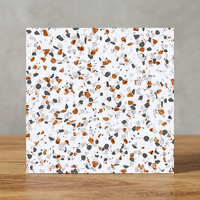 Terazzo Carrelage de sol en terrazzo noir blanc 300x300mm Design époxy mat bon marché