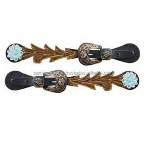 Correa de espuela pintada occidental de cuero genuino Made100 % personalizado con hebilla grabada, proveedor de Fabricante Mayorista - Product Image 2