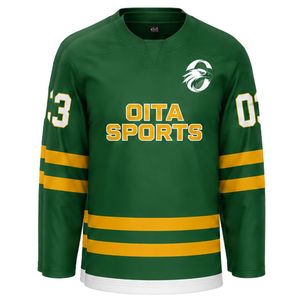 Ensemble de hockey sur glace vert or pour hommes : maillot, short, chaussettes, gants – Tenue d'équipe professionnelle légère pour le sport athlétique - Product Image 2