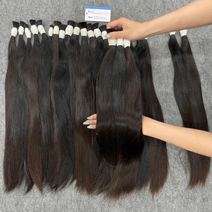 Extensiones de cabello de un solo donante, cabello largo y grueso, liso natural y color negro natural, listo para enviar. - Product Image 2