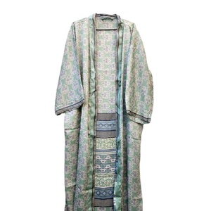 Bata de Seda Ligera Vintage, Kimono de Sari Indio Único, Elegante Baño Térmico, Ropa de Playa, Cintura Elástica para Primavera y Otoño - Product Image 1