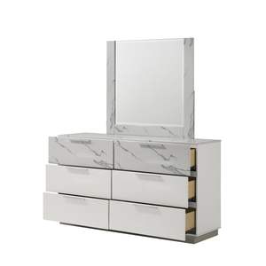 Lo specchio riflettente oversize con cornice in legno laccato in marmo lucido bicolore include solo lo stesso specchio B009P309327 (inventario CA) - Product Image 4