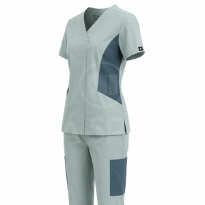 Custom Breathable Unisex Medical <b>Scrub</b> Sets Needle Detection Seamless Fusing Polyester/Cotton Twill Fabric Nursing OEM Service - Product Image 5