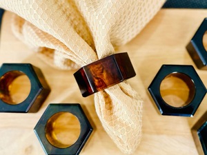 Geometric Resin Napkin <b>Ring</b> Eco-Friendly Durable Table Setting Accent for Home Restaurant Hotel Party Wedding - Product Image 1