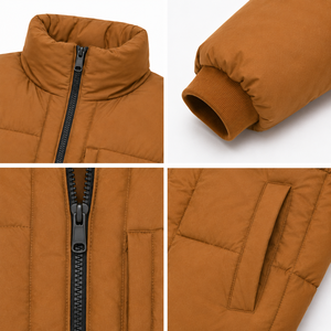 Veste matelassée pour homme à marque privée, personnalisée avec impression 3D, fermeture éclair frontale, rembourrée, hiver, col montant, poignets côtelés, vente en gros OEM - Product Image 4