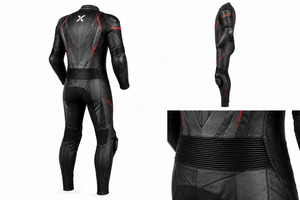 X Sport Custom Fit One-Piece Leather Motorcycle <b>Suit</b> | Black <b>Red</b> Gray | X Logo | OEM ODM Manufacturer | Premium Design | Racing - Product Image 6