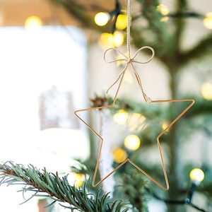 Golden Color Wired <b>Star</b> Decorative Christmas Tree <b>Hanging</b> Ornaments Supplies in Wholesale Price - Product Image 2