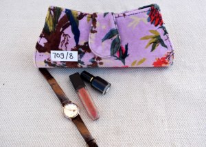 Floral Pattern Recyclable Velvet Foldable Fashion Cosmetic Bag Large Capacity Zipper Closure Multi-Function Elegant Makeup Bag - Product Image 2