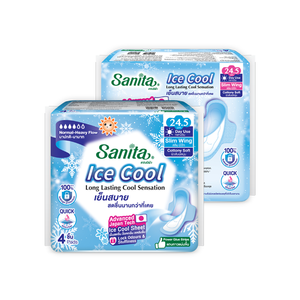 Toallas Sanita Ice Cool Slim Wing de 24.5cm para Flujo Abundante, Uso Diario, con Control de Olores y Absorción Rápida - Product Image 3