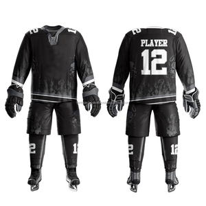 Último Diseño, Conjuntos de Uniformes de Hockey sobre Hielo 100% Poliéster, Ecológicos, Impermeables, Transpirables, de Secado Rápido, con Nombre de Equipo Personalizado, Talla Adulto - Product Image 1