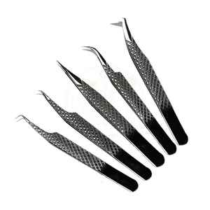 Pince à épiler professionnelle haut de gamme pour cils, en acier inoxydable, préhension précise, durable, avec logo et couleur personnalisés - Product Image 1