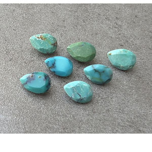 Turquesa Tibetana Natural, Calibrada, Facetada, Corte Cabujón, Forma de Pera, Gema para Joyería al por Mayor, Todos los Tamaños Disponibles - Product Image 4