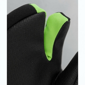 Mitaines de ski isolées noires avec accents vert citron, gants thermiques d'hiver unisexes avec fermeture auto-agrippante - Product Image 4