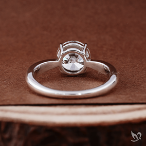 2 carat round lab grown diamond solitaire <b>ring</b> pinched shank setting <b>crafted</b> in 10K white gold bold engagement <b>ring</b> - Product Image 3