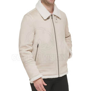 Veste en cuir et peau lainée pour homme, luxe, doublure en laine naturelle, vêtement d'extérieur d'hiver, vente en gros - Product Image 4