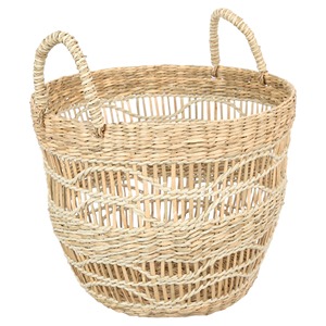 Panier en jonc de mer tressé à la main avec détails uniques, panier de rangement artisanal, vente en gros, écologique, fabriqué au Vietnam - Product Image 1
